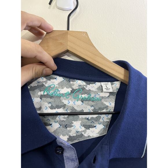 Robert Graham Preppy Polo Shirt L Resort Normcore Golf Quiet Luxury Old Money - Picture 7 of 14